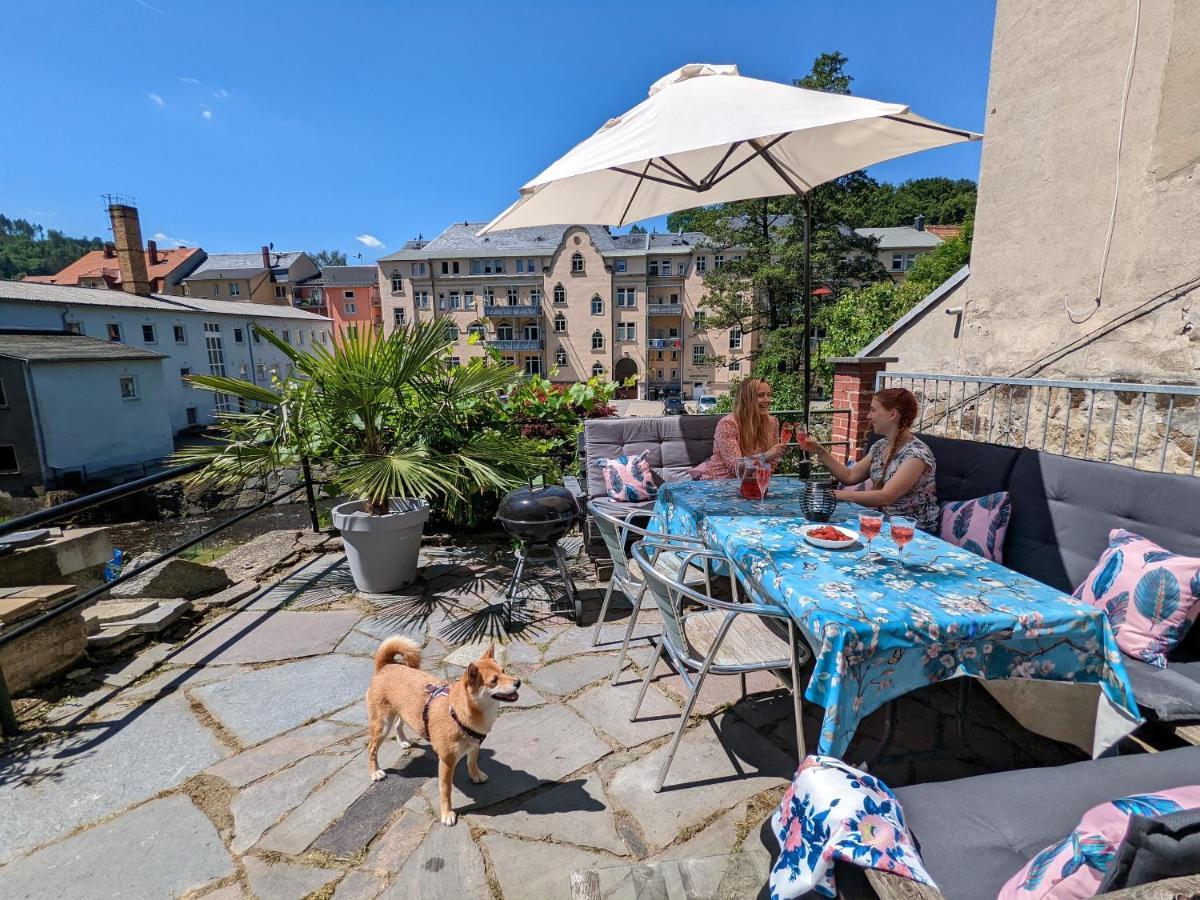Urlaubstraum Mit Pool, Terrasse & Fluss Im Garten - Ut Sebnitz Exterior foto